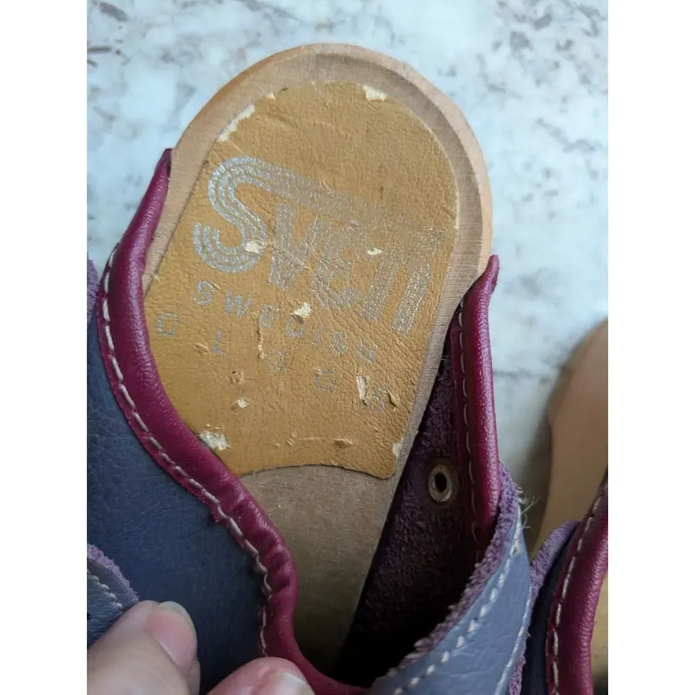 Swen Leather Shoes Vintage 11-11.5 Clogs. 1970 Sz 28 Kids